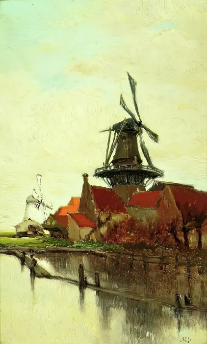 Framed Print : A Dutch Windmill, 1885. Creator: Clara Montalba Framed Print : A Dutch Windmill, 1885. Creator: Clara Montalba