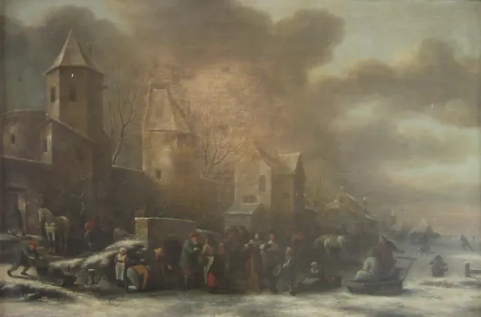 Framed Print : A Dutch Winter Scenery, 1625-1676. Creators: Klaes Molenaer, Jan Miense Molenaer Framed Print : A Dutch Winter Scenery, 1625-1676. Creators: Klaes Molenaer, Jan Miense Molenaer