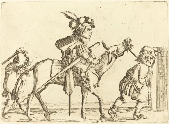 Framed Print : Dwarf Riding an Ass. Creator: Stefano della Bella Framed Print : Dwarf Riding an Ass. Creator: Stefano della Bella