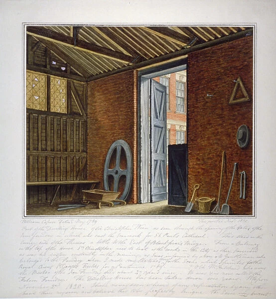 Part of the dwelling house of Sir Christopher Wren, Southwark, London, 1820. Artist
