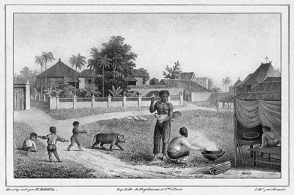 Dwelling, Luzon Island, Philippines, 19th century. Creators: Friedrich Heinrich Kittlitz, Godefroy Engelmann