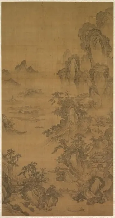 Framed Print : Dwelling by a Mountain Stream, 1500s. Creator: Unknown Framed Print : Dwelling by a Mountain Stream, 1500s. Creator: Unknown