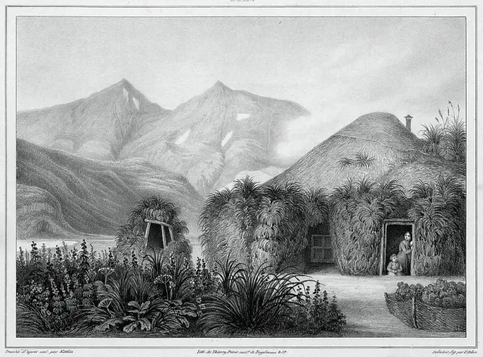 Framed Print : Dwelling at Unalaska, Aleutian Islands, 19th century. Creators: Friedrich Heinrich Kittlitz, Victor Adam, Godefroy Engelmann, Leon Jean-Baptiste Sabatier Framed Print : Dwelling at Unalaska, Aleutian Islands, 19th century. Creators: Friedrich Heinrich Kittlitz, Victor Adam, Godefroy Engelmann, Leon Jean-Baptiste Sabatier