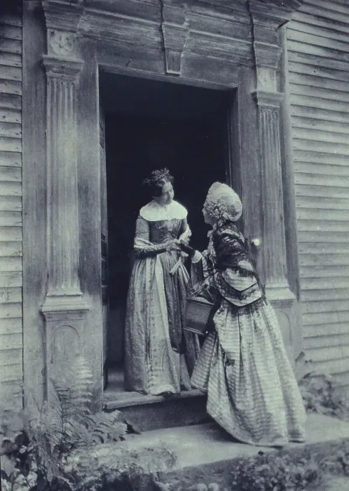 Framed Print : How d'y do?, c1900. Creator: Frances S. Allen Framed Print : How d'y do?, c1900. Creator: Frances S. Allen