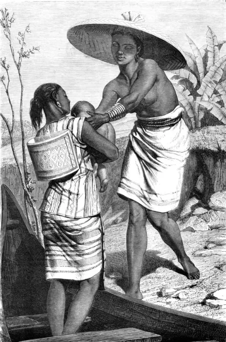 Framed Print : Dyaks of the Tribe of Badjows, Borneo; A Visit to Borneo, 1875. Creator: A. M. Cameron Framed Print : Dyaks of the Tribe of Badjows, Borneo; A Visit to Borneo, 1875. Creator: A. M. Cameron