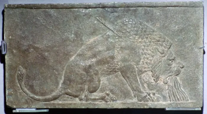 Framed Print : The Dying Lion, a stone panel from Nineveh, northern Iraq, Neo-Assyrian, c645 BC Framed Print : The Dying Lion, a stone panel from Nineveh, northern Iraq, Neo-Assyrian, c645 BC