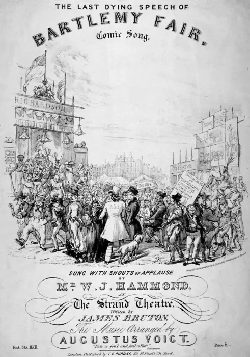 Framed Print : The last dying speech of Bartlemy Fair, 1855. Artist Framed Print : The last dying speech of Bartlemy Fair, 1855. Artist