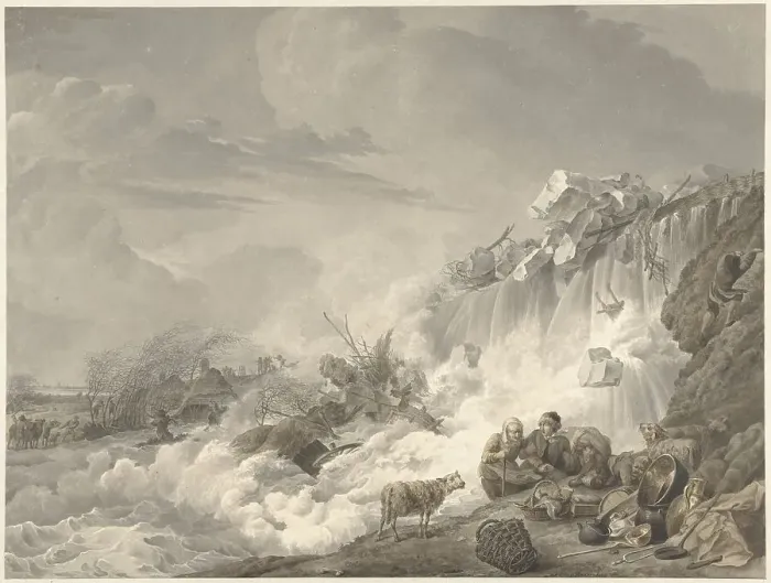 Framed Print : Dyke breach, 1765-1873. Creator: Cornelis van Hardenbergh Framed Print : Dyke breach, 1765-1873. Creator: Cornelis van Hardenbergh