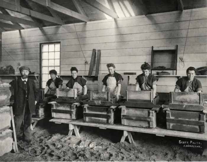 Framed Print : Dynamite mixing, Ardrossan, 1897. Artist: Anonymous Framed Print : Dynamite mixing, Ardrossan, 1897. Artist: Anonymous