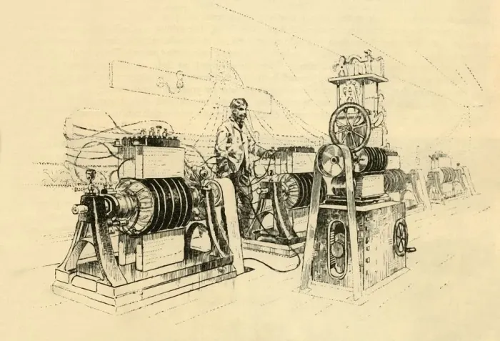 Framed Print : Dynamo-Electric Machines, Worked by Steam, and Producing Magneto-Electricity, 1882