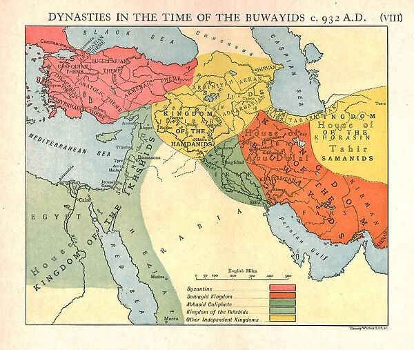 Dynasties in the time of the Buwayids, circa 932 A. D. c1915. Creator: Emery Walker Ltd