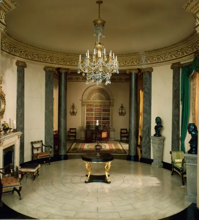 Framed Print : E-13: English Rotunda and Library of the Regency Period, 1810-20, United States, c. 1937 Framed Print : E-13: English Rotunda and Library of the Regency Period, 1810-20, United States, c. 1937