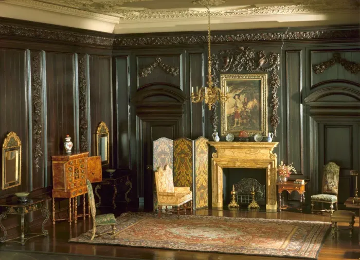 Framed Print : E-4: English Drawing Room of the Late Jacobean Period, 1680-1702, United States, c. 1937 Framed Print : E-4: English Drawing Room of the Late Jacobean Period, 1680-1702, United States, c. 1937