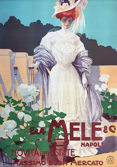 Framed Print : E. & A. Mele Napoli. Novita Per L'Estate, Massimo Buon Mercato. Creator: Metlicovitz, Leopoldo (1868-1944). E. & A. Mele Napoli. Novita Per L'Estate, Massimo Buon Mercato. Creator: Metlicovitz, Leopoldo (1868-1944) Framed Print : E. & A. Mele Napoli. Novita Per L'Estate, Massimo Buon Mercato. Creator: Metlicovitz, Leopoldo (1868-1944). E. & A. Mele Napoli. Novita Per L'Estate, Massimo Buon Mercato. Creator: Metlicovitz, Leopoldo (1868-1944)