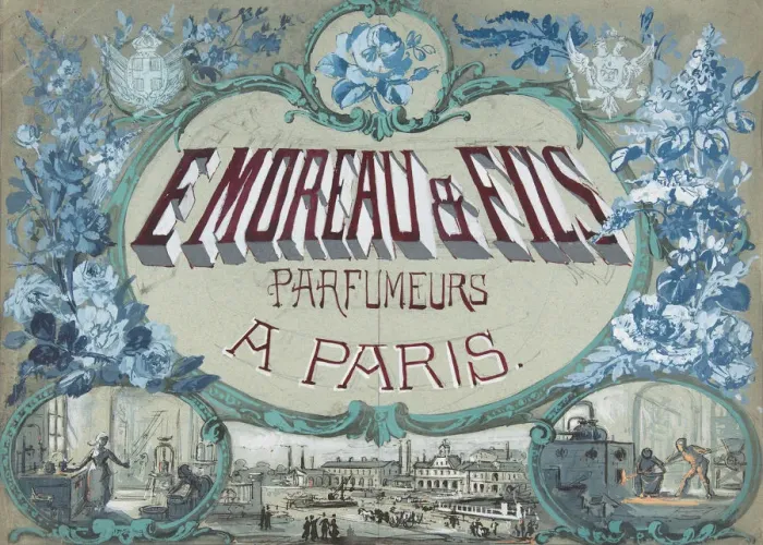 Framed Print : E. Moreau & Fils, Parfumeurs a Paris, 19th century. Creator: Anon Framed Print : E. Moreau & Fils, Parfumeurs a Paris, 19th century. Creator: Anon