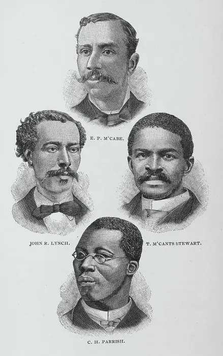 Framed Print : E. P. M'Cabe, John R. Lynch, T. M'Cants Stewart, C. H. Parrish, 1887. Creator: Unknown Framed Print : E. P. M'Cabe, John R. Lynch, T. M'Cants Stewart, C. H. Parrish, 1887. Creator: Unknown