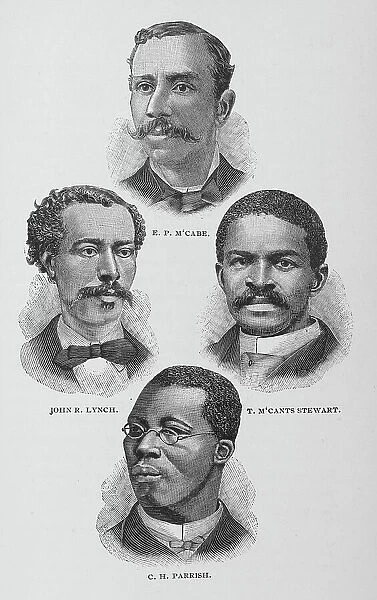 E. P. M'Cabe, John R. Lynch, T. M'Cants Stewart, C. H. Parrish, 1887. Creator: Unknown
