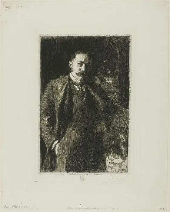 Framed Print : E. R. Bacon, 1897. Creator: Anders Leonard Zorn Framed Print : E. R. Bacon, 1897. Creator: Anders Leonard Zorn