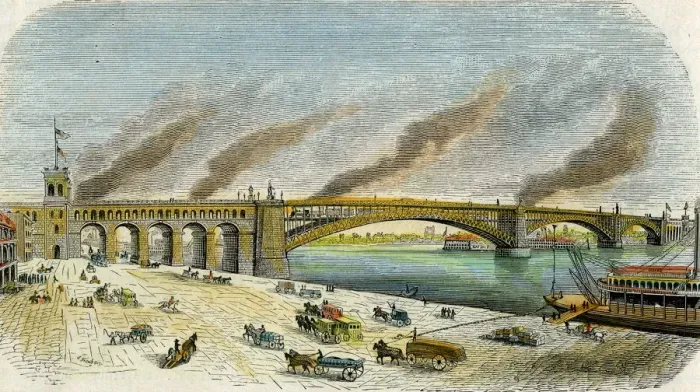 Framed Print : Eads Bridge, St Louis, Missouri, USA, c1874 Framed Print : Eads Bridge, St Louis, Missouri, USA, c1874