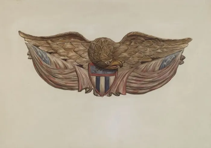 Framed Print : Eagle, 1935 / 1942. Creator: Flora Merchant Framed Print : Eagle, 1935 / 1942. Creator: Flora Merchant