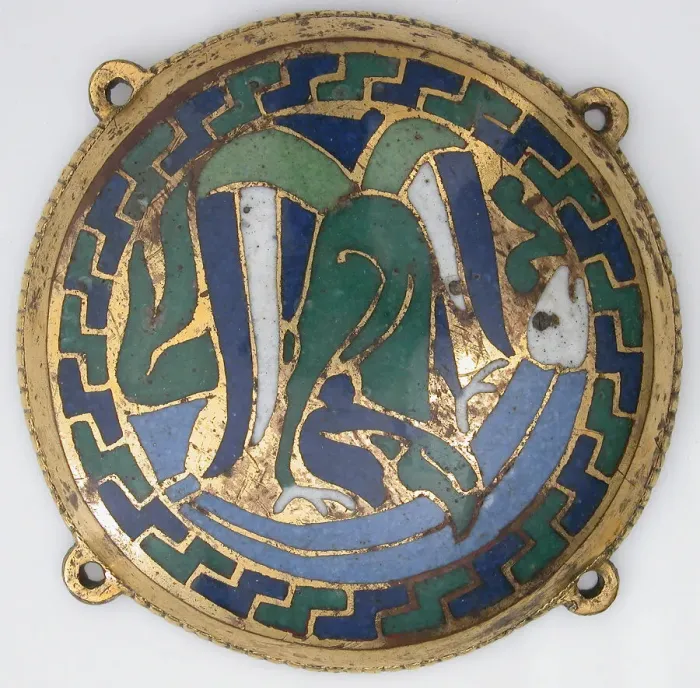 Framed Print : Eagle Attacking a Fish (one of five medallions from a coffret), French, ca. 1110-30 Framed Print : Eagle Attacking a Fish (one of five medallions from a coffret), French, ca. 1110-30