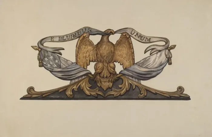Framed Print : Eagle, c. 1937. Creator: Flora Merchant Framed Print : Eagle, c. 1937. Creator: Flora Merchant