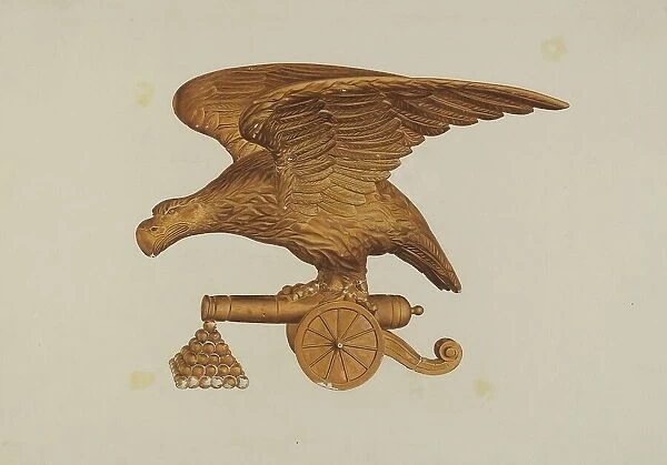 Eagle with Cannon, c. 1939. Creator: Hazel Hyde
