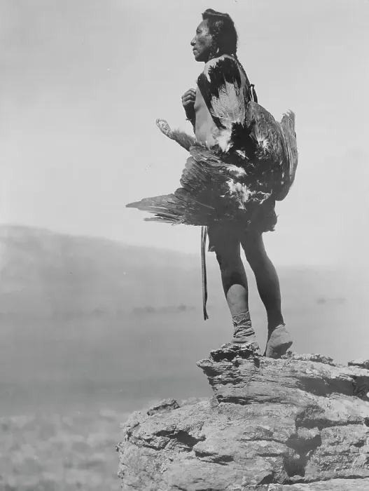 Framed Print : The eagle catcher, c1908. Creator: Edward Sheriff Curtis Framed Print : The eagle catcher, c1908. Creator: Edward Sheriff Curtis
