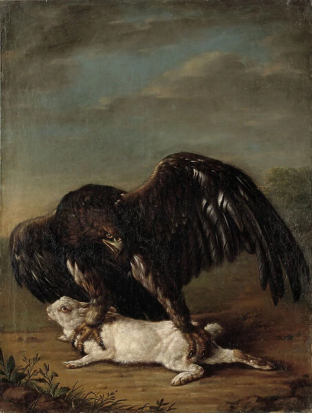Eagle Catching a Hare, 1779. Creator: Johann Friedrich Grooth