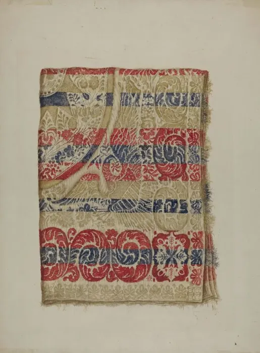 Framed Print : Eagle Coverlet, c. 1938. Creator: Eva Wilson Framed Print : Eagle Coverlet, c. 1938. Creator: Eva Wilson