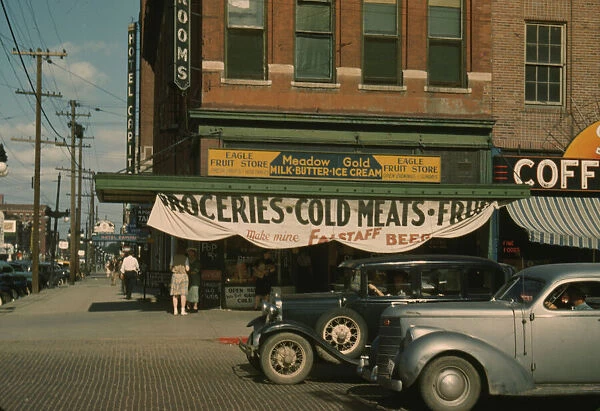 Eagle Fruit Store and Capital Hotel, Lincoln, Nebraska, 1942. Creator: John Vachon