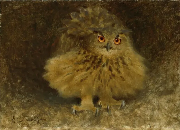 Framed Print : An Eagle Owl, 1905. Creator: Bruno Liljefors Framed Print : An Eagle Owl, 1905. Creator: Bruno Liljefors