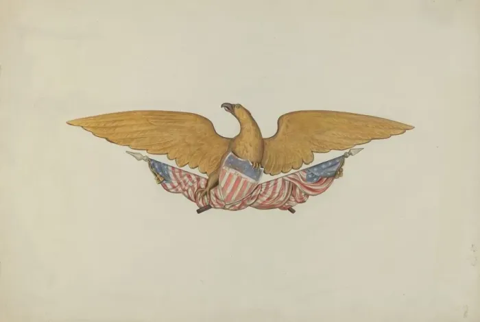 Framed Print : Eagle Stern Piece, c. 1938. Creator: Betty Fuerst Framed Print : Eagle Stern Piece, c. 1938. Creator: Betty Fuerst