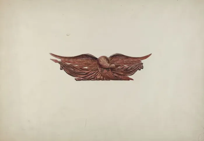Framed Print : Eagle Stern Piece, c. 1938. Creator: Irving I. Smith Framed Print : Eagle Stern Piece, c. 1938. Creator: Irving I. Smith