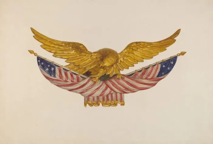 Framed Print : Eagle Sternpiece, c. 1940. Creator: Alfred H. Smith Framed Print : Eagle Sternpiece, c. 1940. Creator: Alfred H. Smith