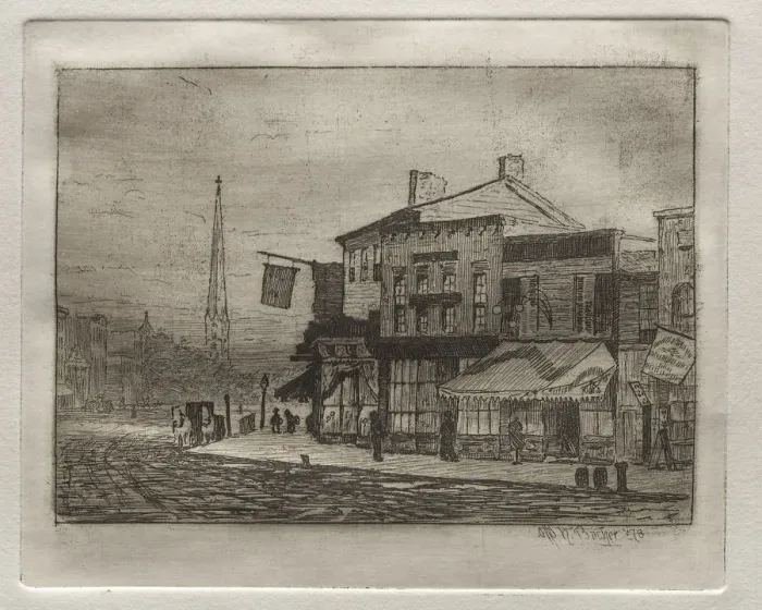 Framed Print : Eagle Street and Woodland Avenue, 1878. Creator: Otto H. Bacher (American, 1856-1909) Framed Print : Eagle Street and Woodland Avenue, 1878. Creator: Otto H. Bacher (American, 1856-1909)