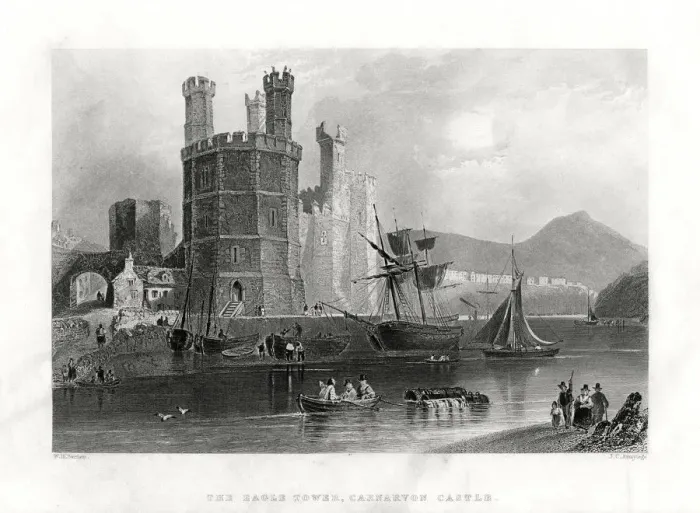 Framed Print : The Eagle Tower, Carnarvon Castle, Caernarfon, North Wales, 1860. Artist: JC Armytage Framed Print : The Eagle Tower, Carnarvon Castle, Caernarfon, North Wales, 1860. Artist: JC Armytage