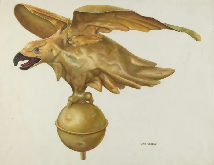 Framed Print : Eagle Weather Vane, 1935 / 1942. Creator: Chris Makrenos Framed Print : Eagle Weather Vane, 1935 / 1942. Creator: Chris Makrenos