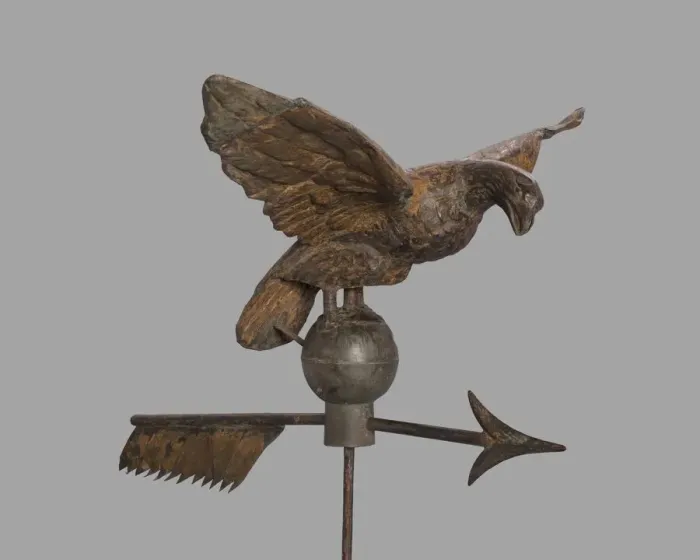 Framed Print : Eagle Weather Vane and Standard, 1800 / 1900. Creator: Unknown Framed Print : Eagle Weather Vane and Standard, 1800 / 1900. Creator: Unknown