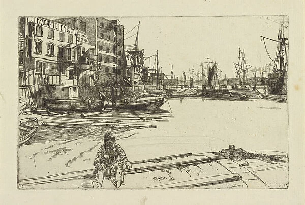 Eagle Wharf (Tyzac Whiteley and Co. ), 1859. Creator: James Abbott McNeill Whistler