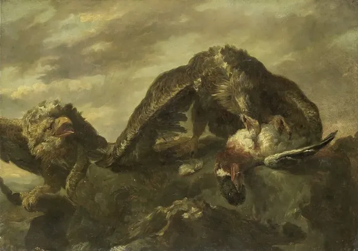 Framed Print : Eagles on the Cliffs, 1857. Creator: Jan Fyt Framed Print : Eagles on the Cliffs, 1857. Creator: Jan Fyt
