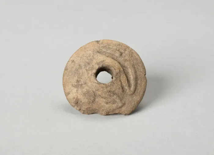 Framed Print : Ear Ornament or Spindle Whorl with Modeled Frog Motifs, A. D. 1450 / 1521. Creator: Unknown Framed Print : Ear Ornament or Spindle Whorl with Modeled Frog Motifs, A. D. 1450 / 1521. Creator: Unknown