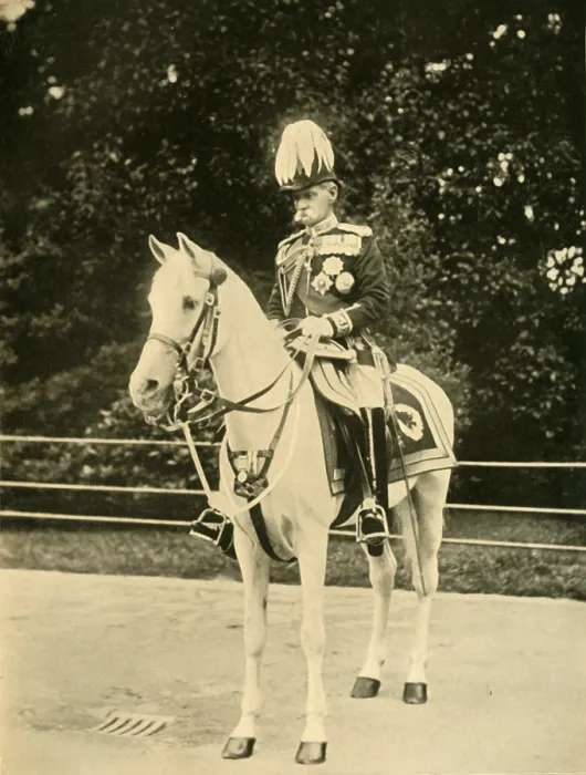 Framed Print : Earl Roberts on his Favourite White Arab 'Vonolel', c1898, (1901) Framed Print : Earl Roberts on his Favourite White Arab 'Vonolel', c1898, (1901)