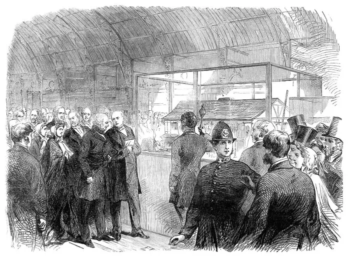 Framed Print : Earl Russell at the opening of the North London Working-men's Exhibition, 1864. Creator: Unknown Framed Print : Earl Russell at the opening of the North London Working-men's Exhibition, 1864. Creator: Unknown
