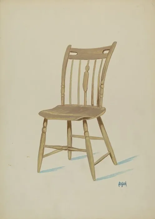 Framed Print : Early American Chair, c. 1936. Creator: Rex F Bush Framed Print : Early American Chair, c. 1936. Creator: Rex F Bush