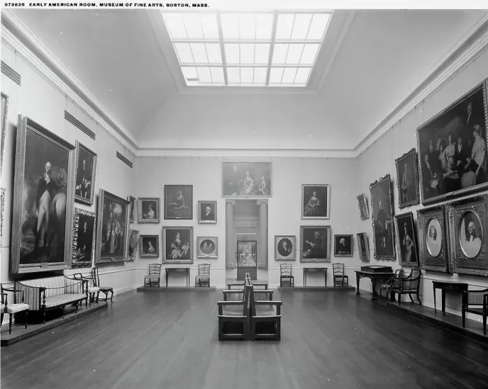 Framed Print : Early American Room, Museum of Fine Arts, Boston, Mass. between 1909 and 1920. Creator: Unknown Framed Print : Early American Room, Museum of Fine Arts, Boston, Mass. between 1909 and 1920. Creator: Unknown