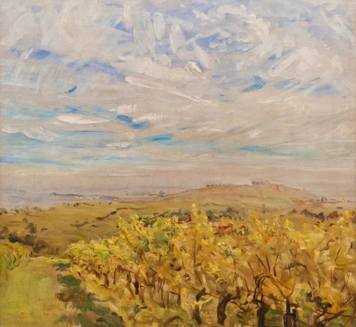 Framed Print : Early Autumn in the Palatinate. Vineyards near Neukastel, 1927. Artist: Slevogt, Max (1868-1932) Framed Print : Early Autumn in the Palatinate. Vineyards near Neukastel, 1927. Artist: Slevogt, Max (1868-1932)