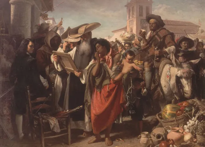 Framed Print : The Early Career of Murillo, 1865. Creator: Phillip, John (1817-1867) Framed Print : The Early Career of Murillo, 1865. Creator: Phillip, John (1817-1867)