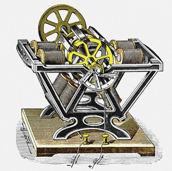 Framed Print : Early electric motor, designed and built by the physicist Framed Print : Early electric motor, designed and built by the physicist