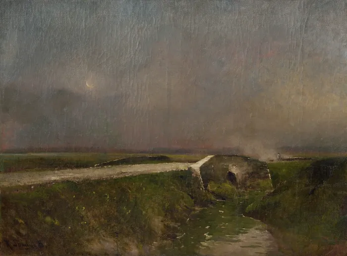 Framed Print : Early evening landscape, 1900. Creator: Bela Spanyi Framed Print : Early evening landscape, 1900. Creator: Bela Spanyi